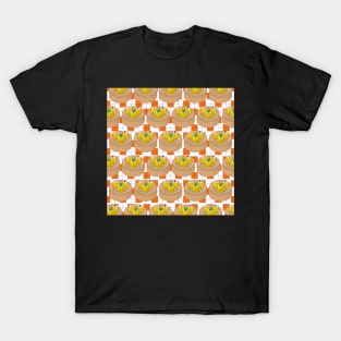 Dim Sum Funky Hong Kong Street Food with Orange Tile Floor - Pop Art T-Shirt